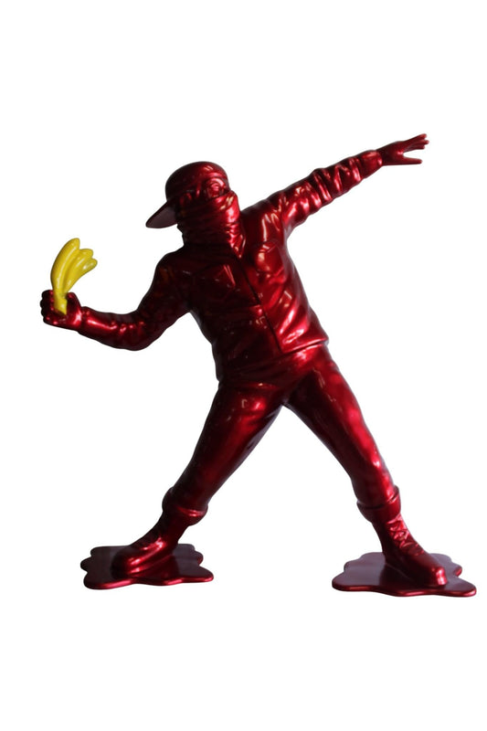 NIFAO Banana Thrower Sculpture Metallic Red Street Art Pop Art Resin 51"x16"x57"H