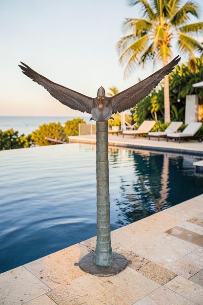 Life Size Pelican Flying Bronze Status - Size: 69"L x 45"W x 88"H.