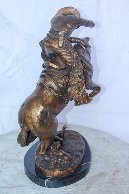 Rattle Snake Remington Replica Bronze Statue, Western Decor 15" x 10" x 22"H