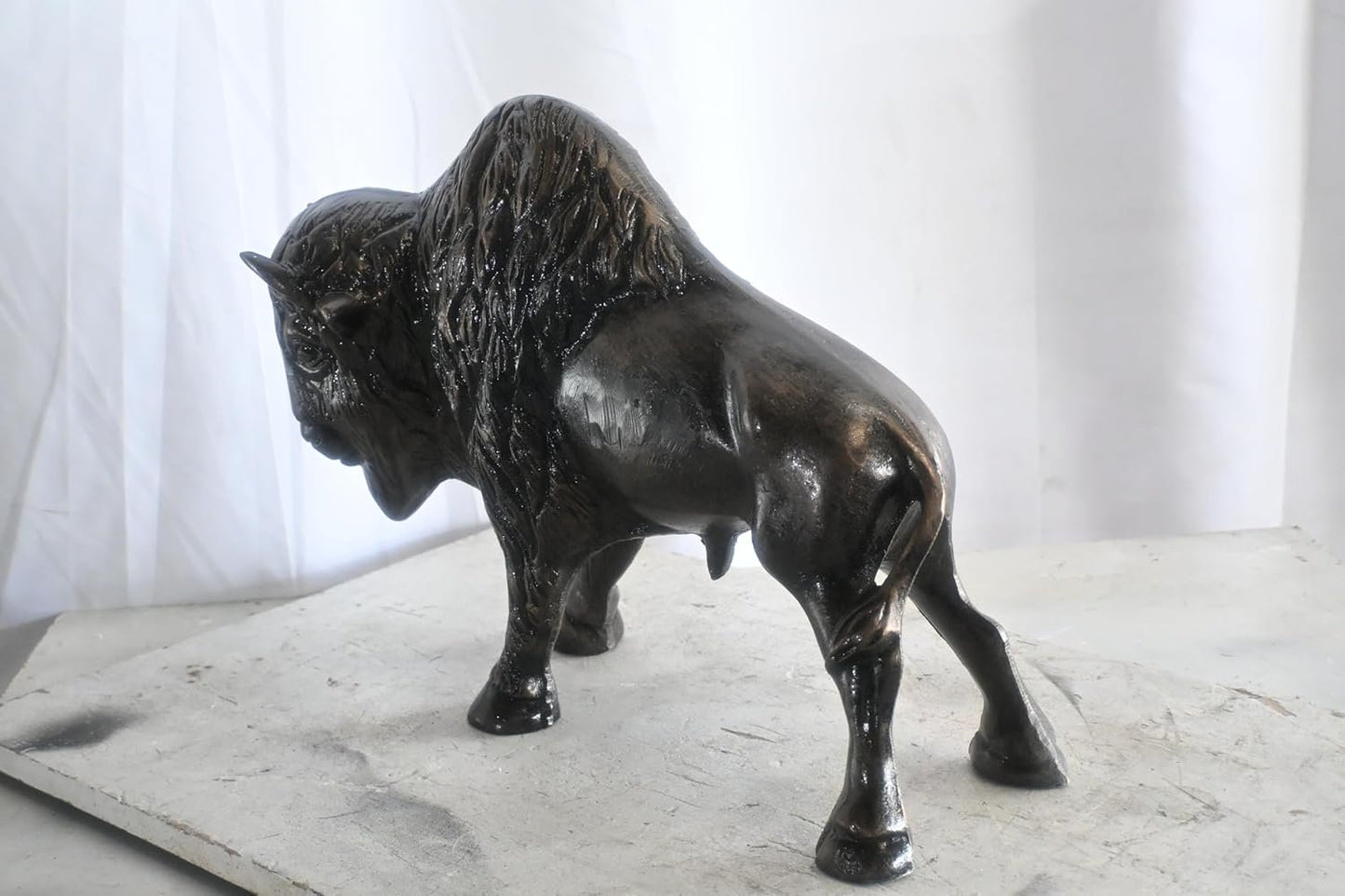 Charging American Bison Buffalo Aluminum Wildlife Statue 23"x8"x16"H