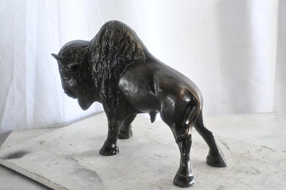 Charging American Bison Buffalo Aluminum Wildlife Statue 23"x8"x16"H
