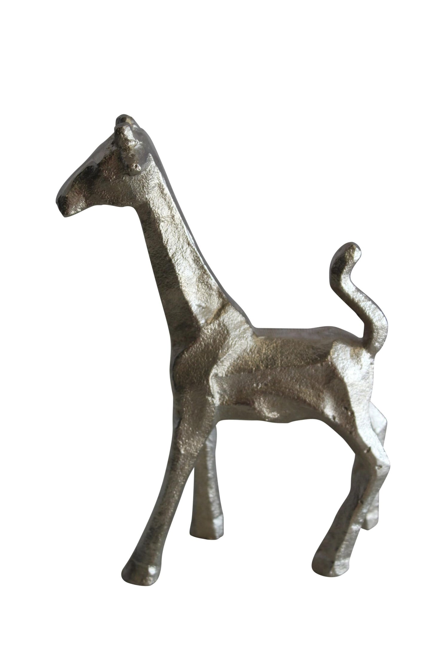 Aluminum Giraffe Statue, Elegant Miniature Accent for Any Space 7" x 3" x 10"H