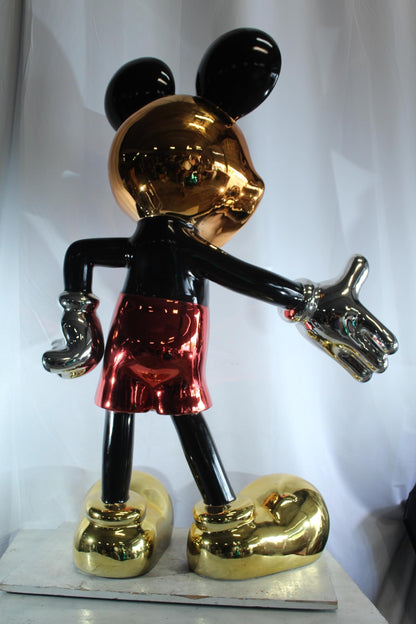 NIFAO Giant Cartoon Mouse Sculpture Metallic Pop Art Resin Statue 37"x20"x59"H
