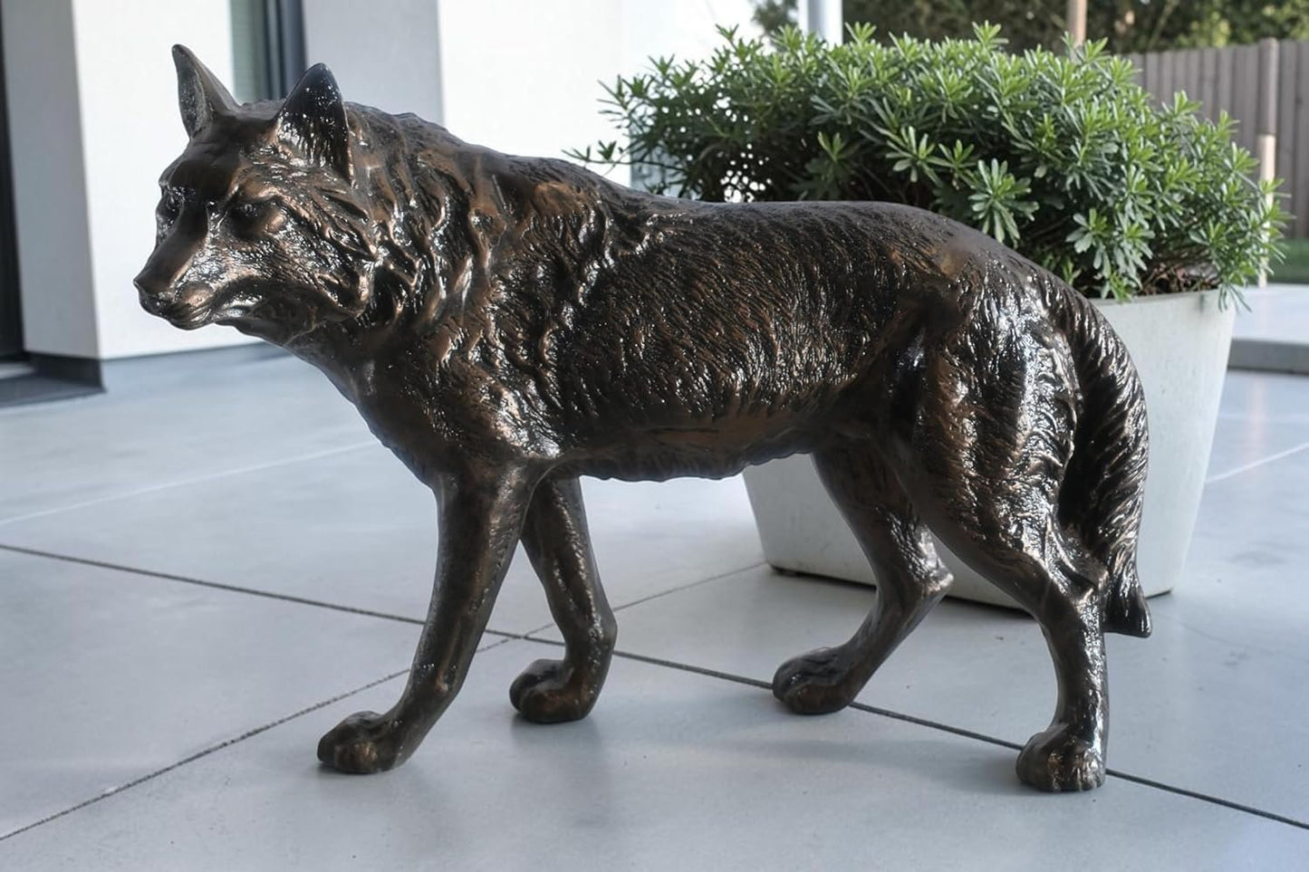Life Size Prowling Fox Handcrafted Aluminum Garden Decor 42"x14"x34"H
