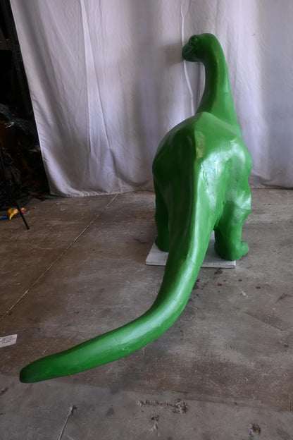 Giant Green Brontosaurus Statue in Aluminum Dinosaur Art 90"x23"x47"H