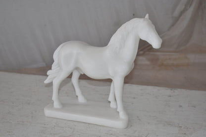 Standing Horse Made of White Marble Size: 11" x 5" x 9"H