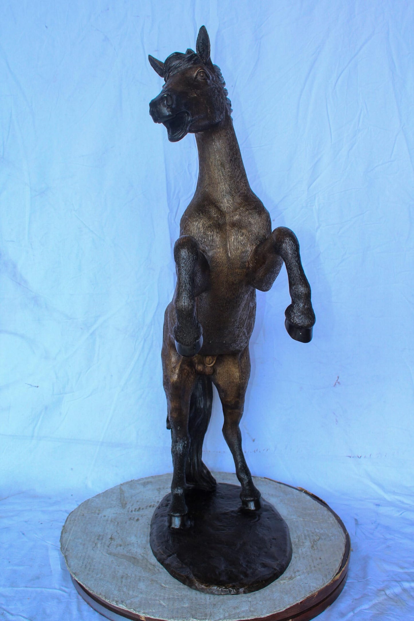Exquisite Galloping Horse Bronze Statue, Exceptional Detail 28" x 12" x 40"H