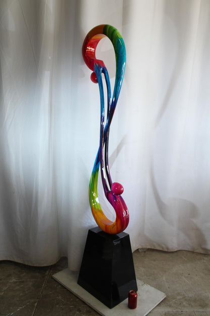 NIFAO Large Rainbow Infinity Love Sculpture by Liliana Mendez Bronze 16"x12"x80"H