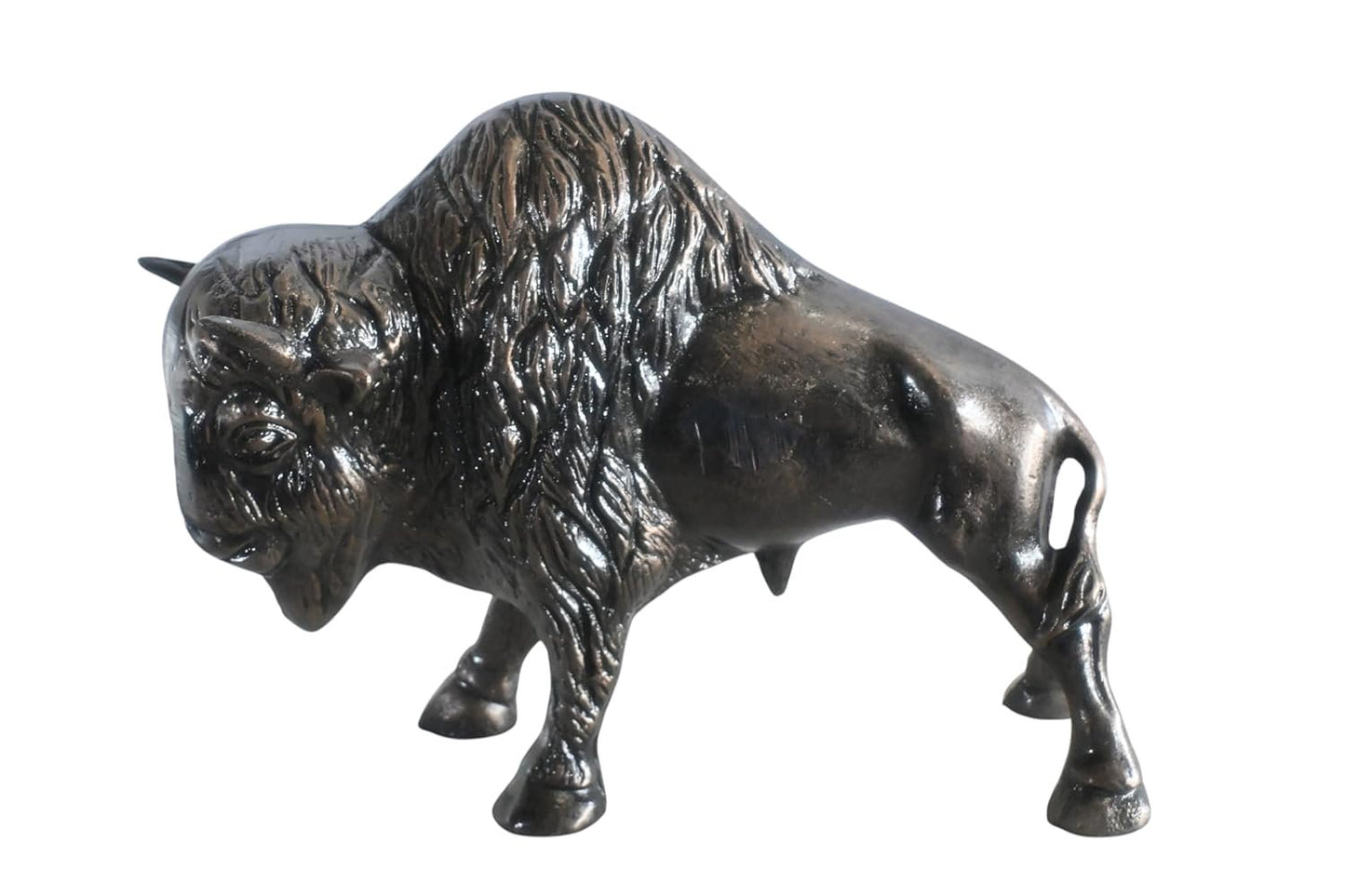 Charging American Bison Buffalo Aluminum Wildlife Statue 23"x8"x16"H