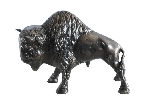 Charging American Bison Buffalo Aluminum Wildlife Statue 23"x8"x16"H