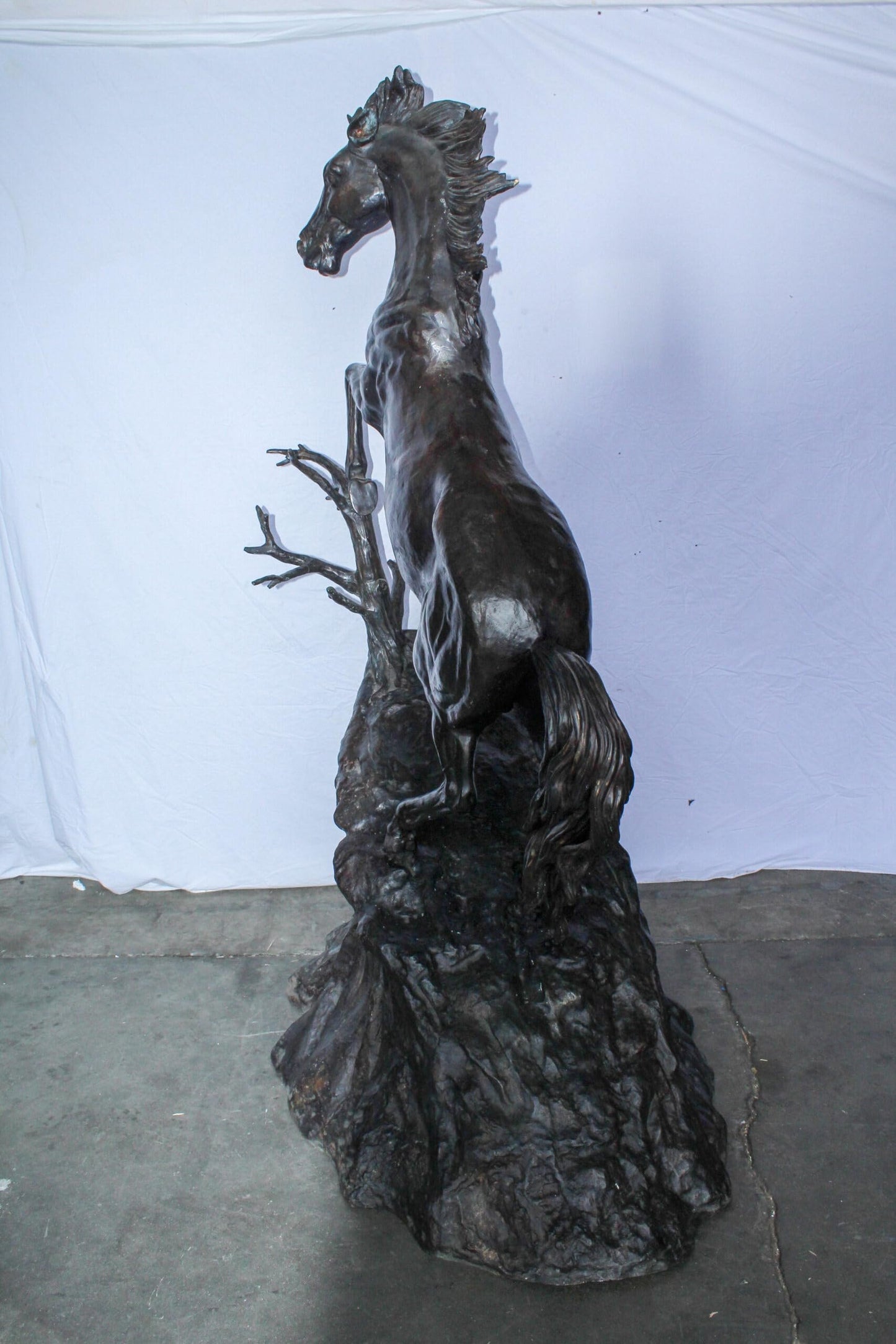 Life Size Bronze Rearing Horse Sculpture by J. Dagan 60" x 37" x 81"H