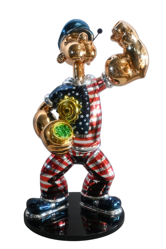 Popeye Patriotic Sailor MAGA Resin Sculpture 18"x16"x31"H