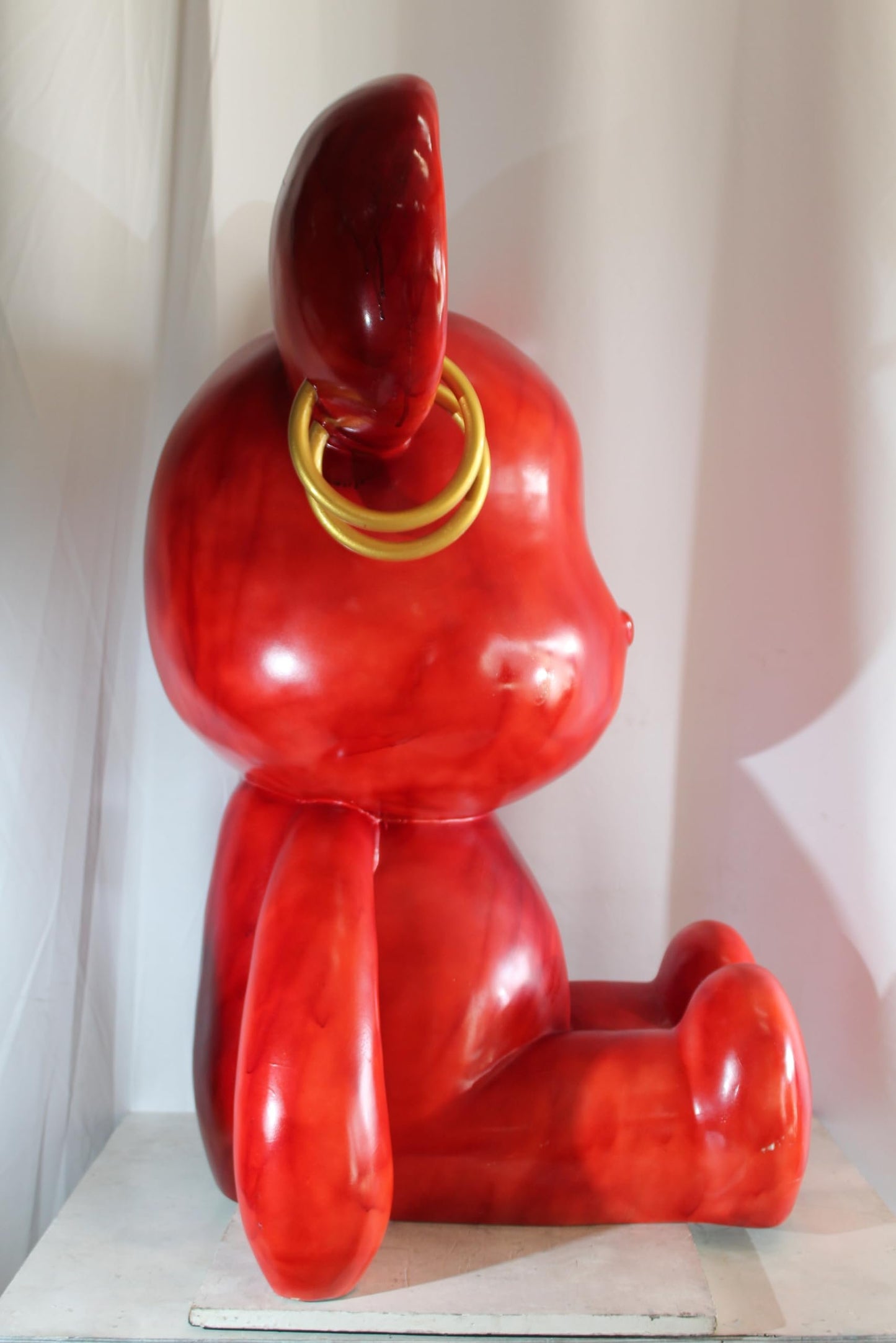 NIFAO Giant Red Mouse Sculpture Pop Art Resin Statement Piece 28"x36"x48"H