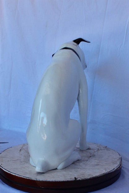 Jack Russel Terrier dog bronze statue -  Size: 25"L x 11"W x 26"H.