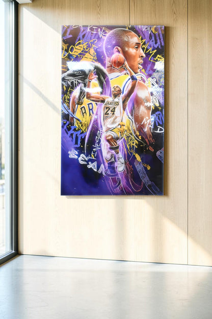 Kobe Bryant Lakers Street Art Style Resin Canvas 39"x64"