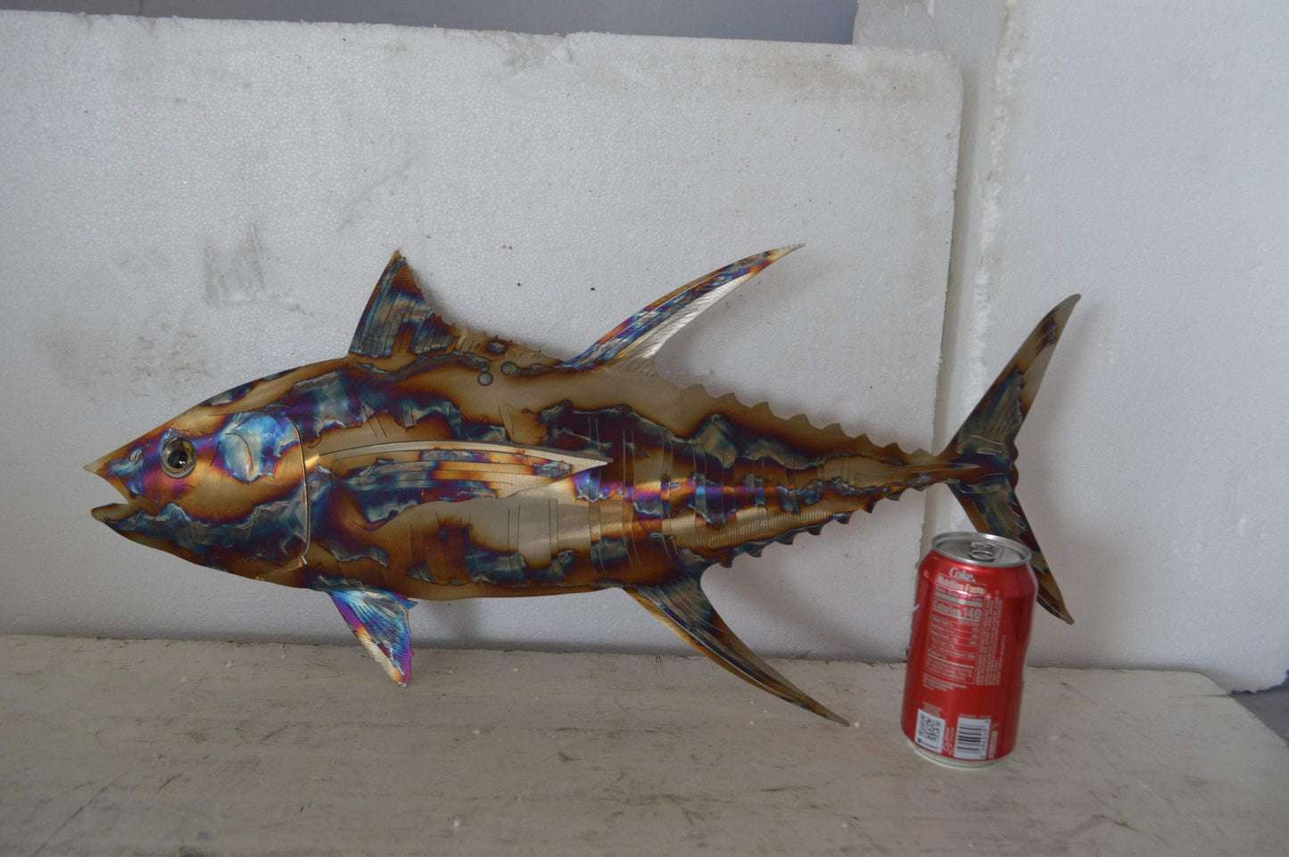 Jack fish laser cut steel wall mounted - Size: 25"L x 2"W x 12"H.