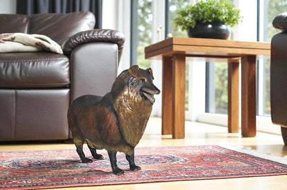 Collie Dog Bronze Statue -  Size: 31"L x 9"W x 24"H.