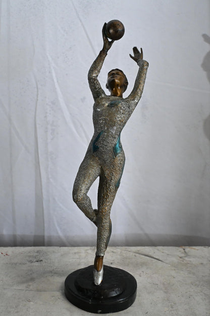 Ballet Dancer Bronze Statue Marble Base Female Sculpture 8"x5"x23"H