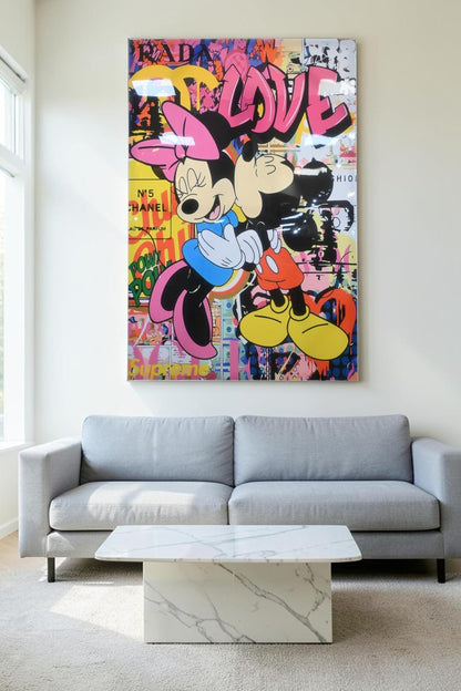 Cartoon Mice Love Pop Art Fashion Canvas 40"x60"
