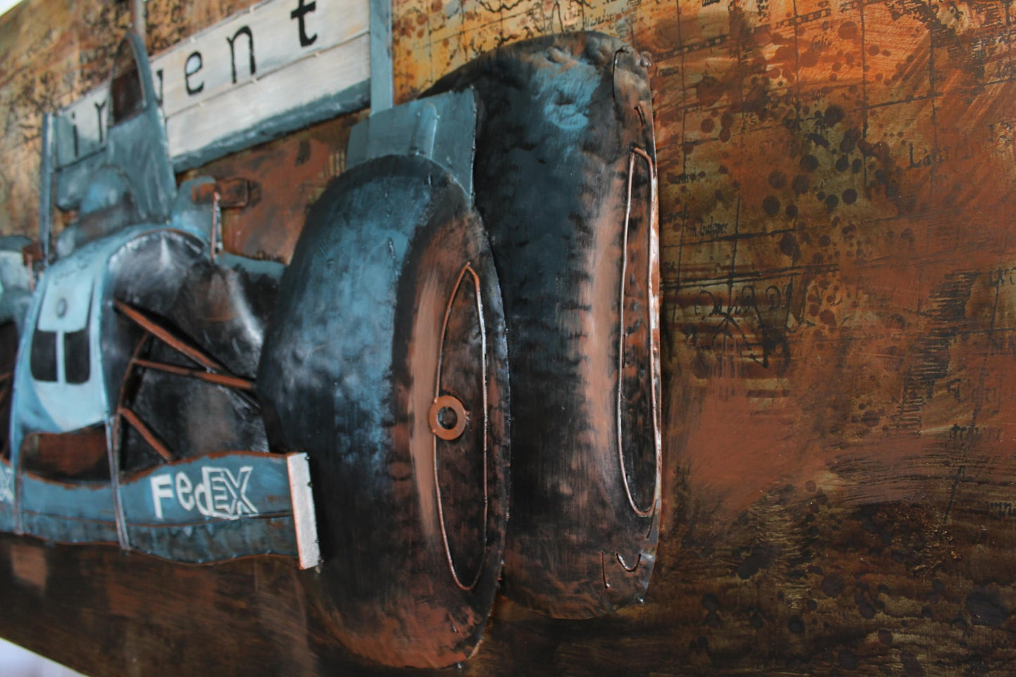 NIFAO 3D Formula 1 Racing Car Wall Art FedEx Early 2000s Inspired 79" x 2" x 40"H