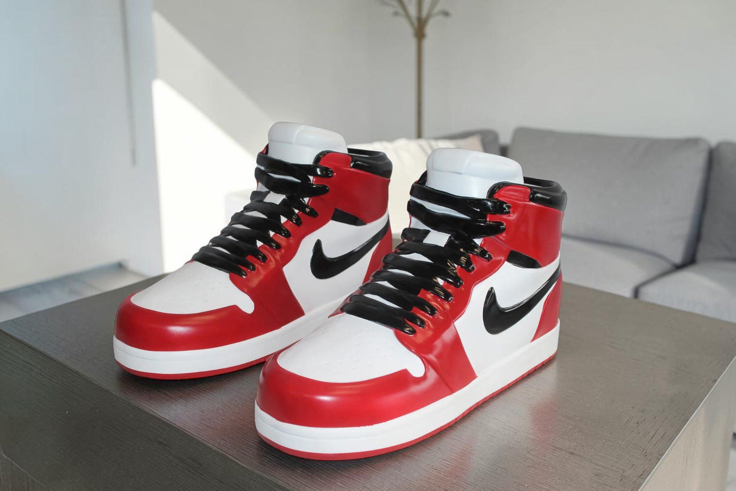 Oversized Red and White Nike Dunk Resin Statue 19" x 7" x 12"H