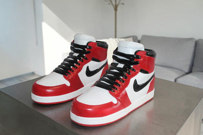 Oversized Red and White Nike Dunk Resin Statue 19" x 7" x 12"H