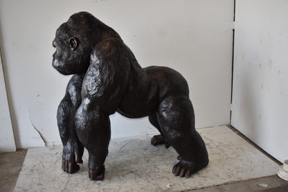 Giant King Kong Gorilla Looking Around Bronze Statue Size: 58" x 38" x 60"H