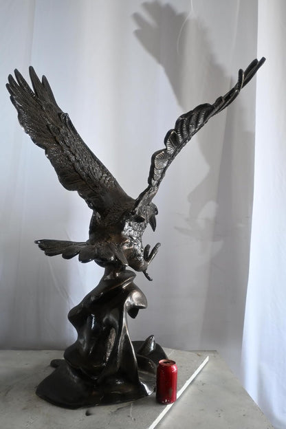 Aluminum Bald Eagle Landing Wings Spread Dark Bronze Art 32"x27"x42"H
