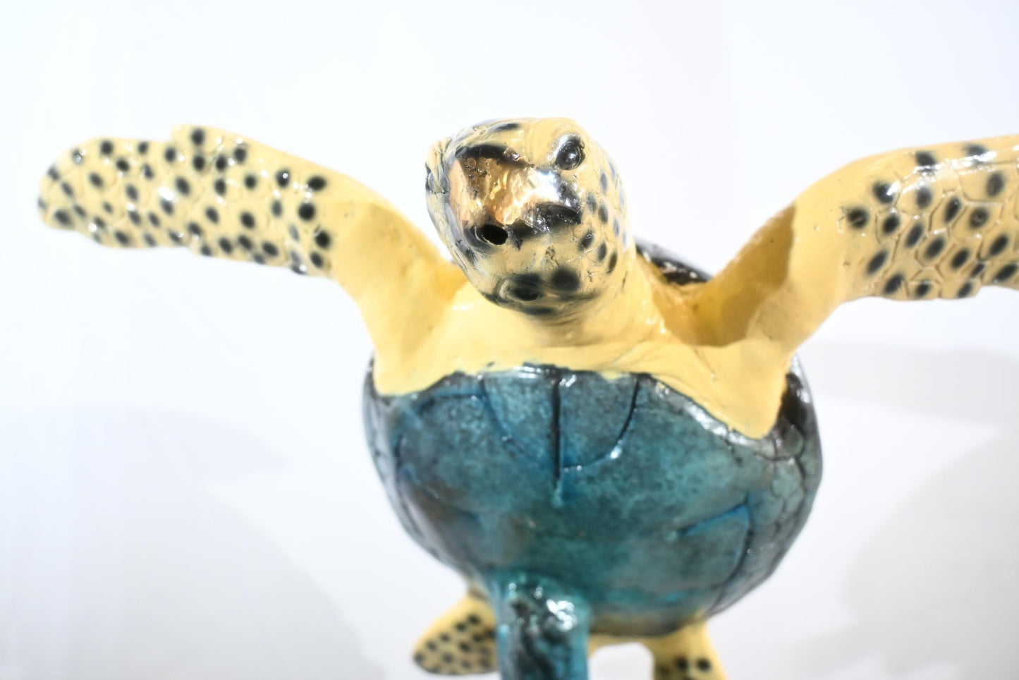 Two Sea Turtles Bronze Sculpture Vertical Swimming 23"x16"x28"H