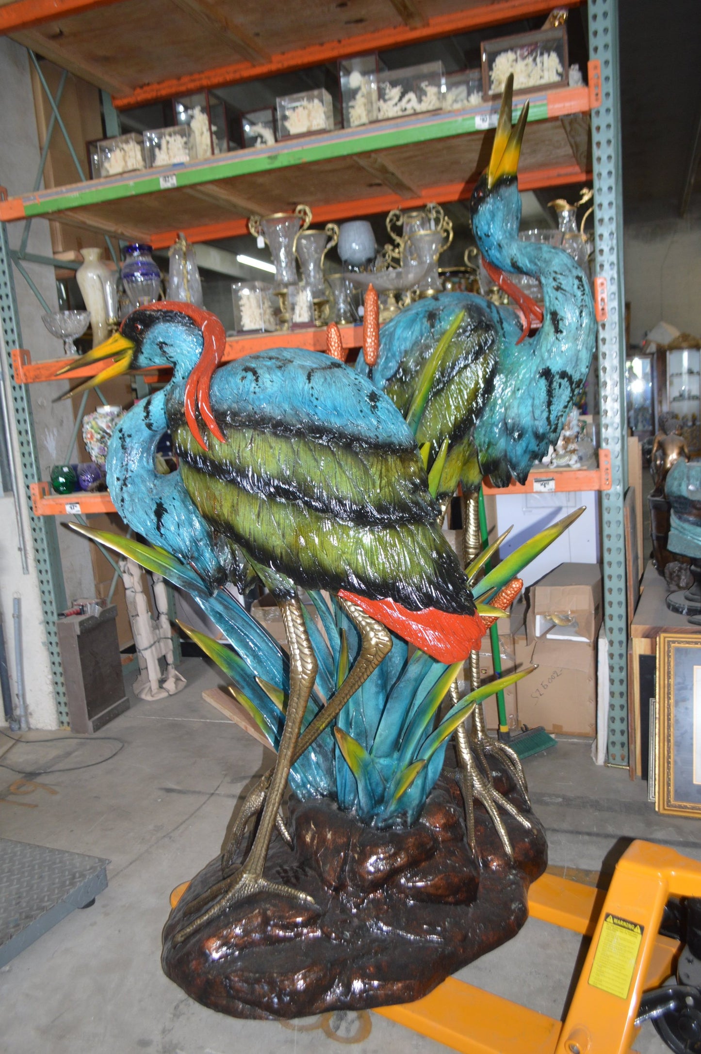 Two colored Herons fountain -  Size: 53"L x 40"W x 88"H.