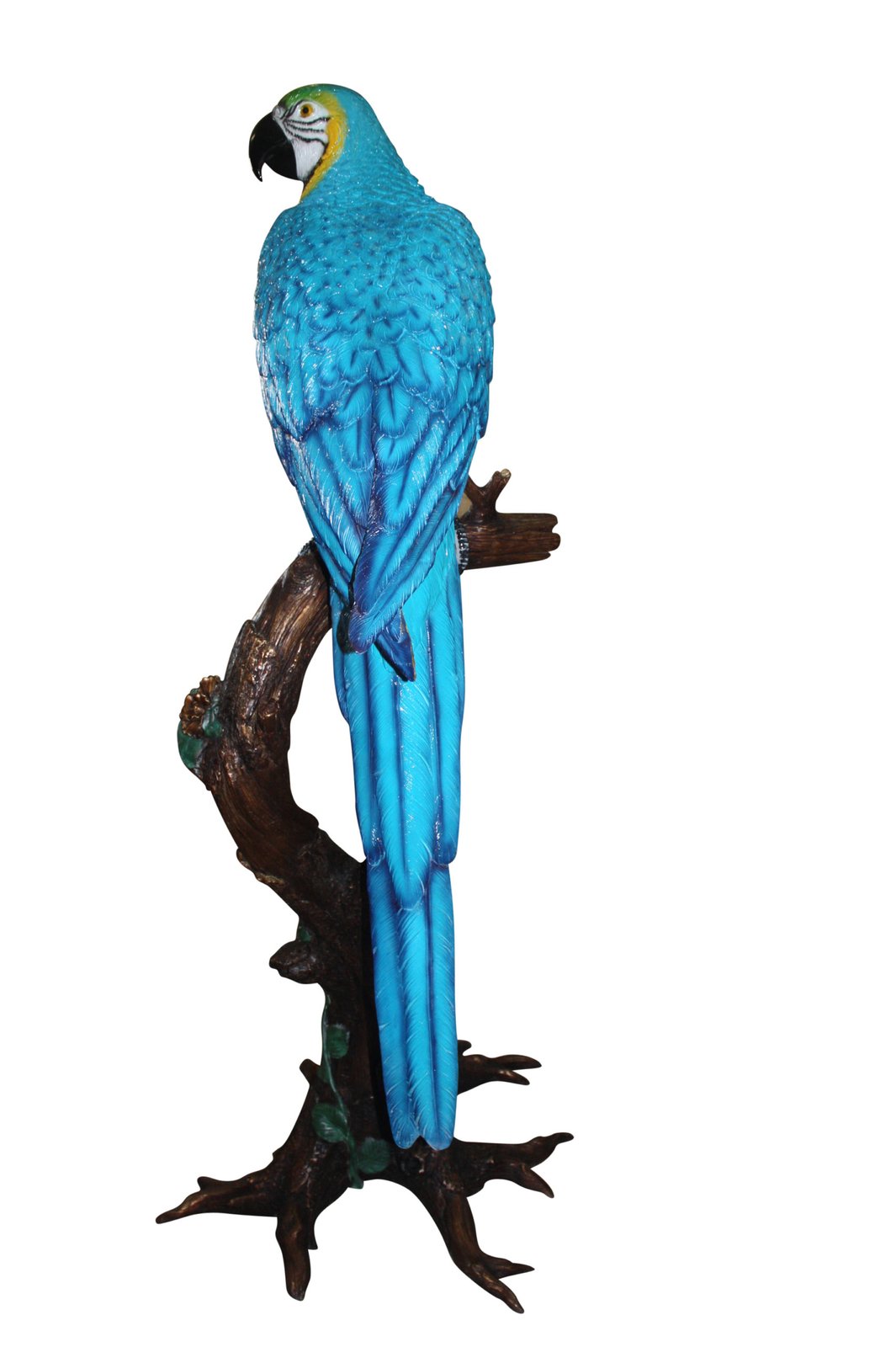 Bronze Single Parrot On A Tree Statue