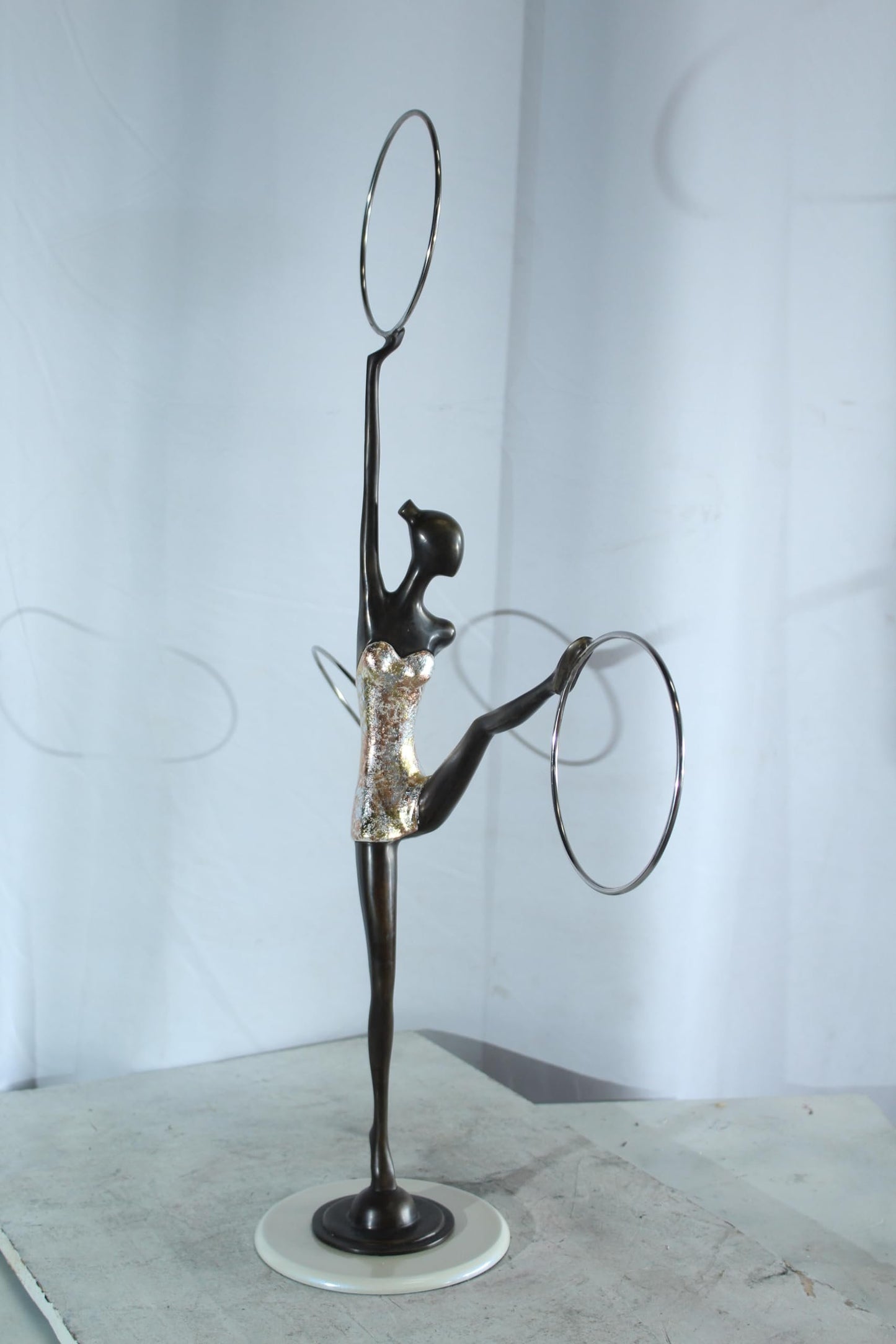 NIFAO Bronze Sculpture Lady Dancer by Liliana Mendez Art Statue 26"x8"x33"H