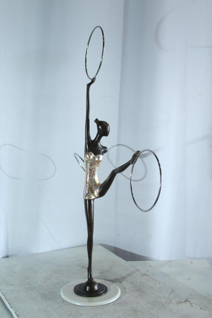 NIFAO Bronze Sculpture Lady Dancer by Liliana Mendez Art Statue 26"x8"x33"H