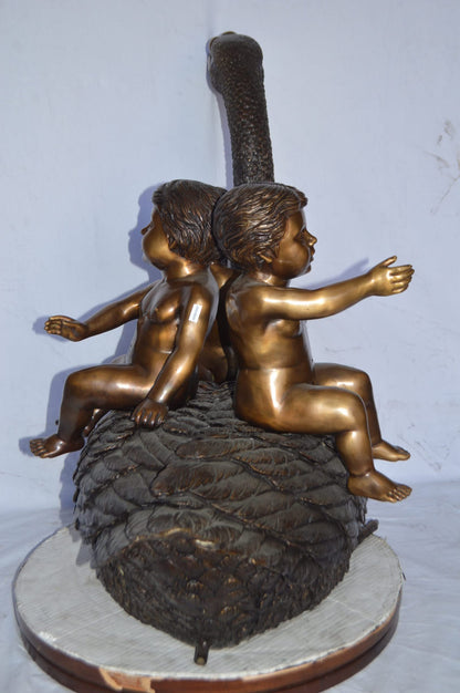 Swan Carrying Three Angels Bronze Fountain Art Nude - Size: 40"L x 23"W x 34"H.