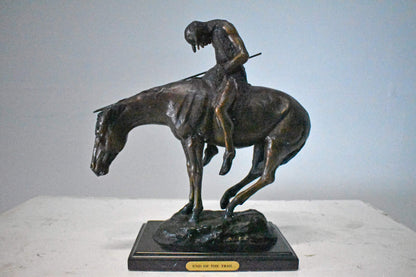 James Fraser Replica End of the Trail Bronze Statue - Size: 15"L x 6"W x 15"H.
