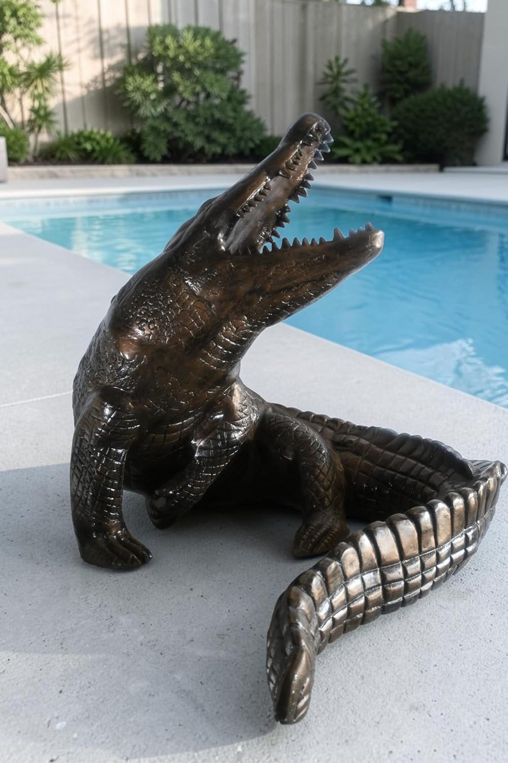 Life Size Giant Rearing Alligator Aluminum Garden Statue 54"x40"x42"H