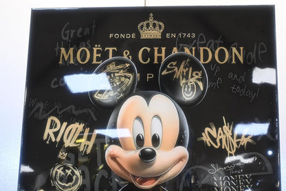 Wealthy Mouse Gold Coins Pop Art Resin Canvas 40"x60"