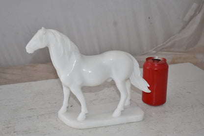 Standing Horse Made of White Marble Size: 11" x 5" x 9"H