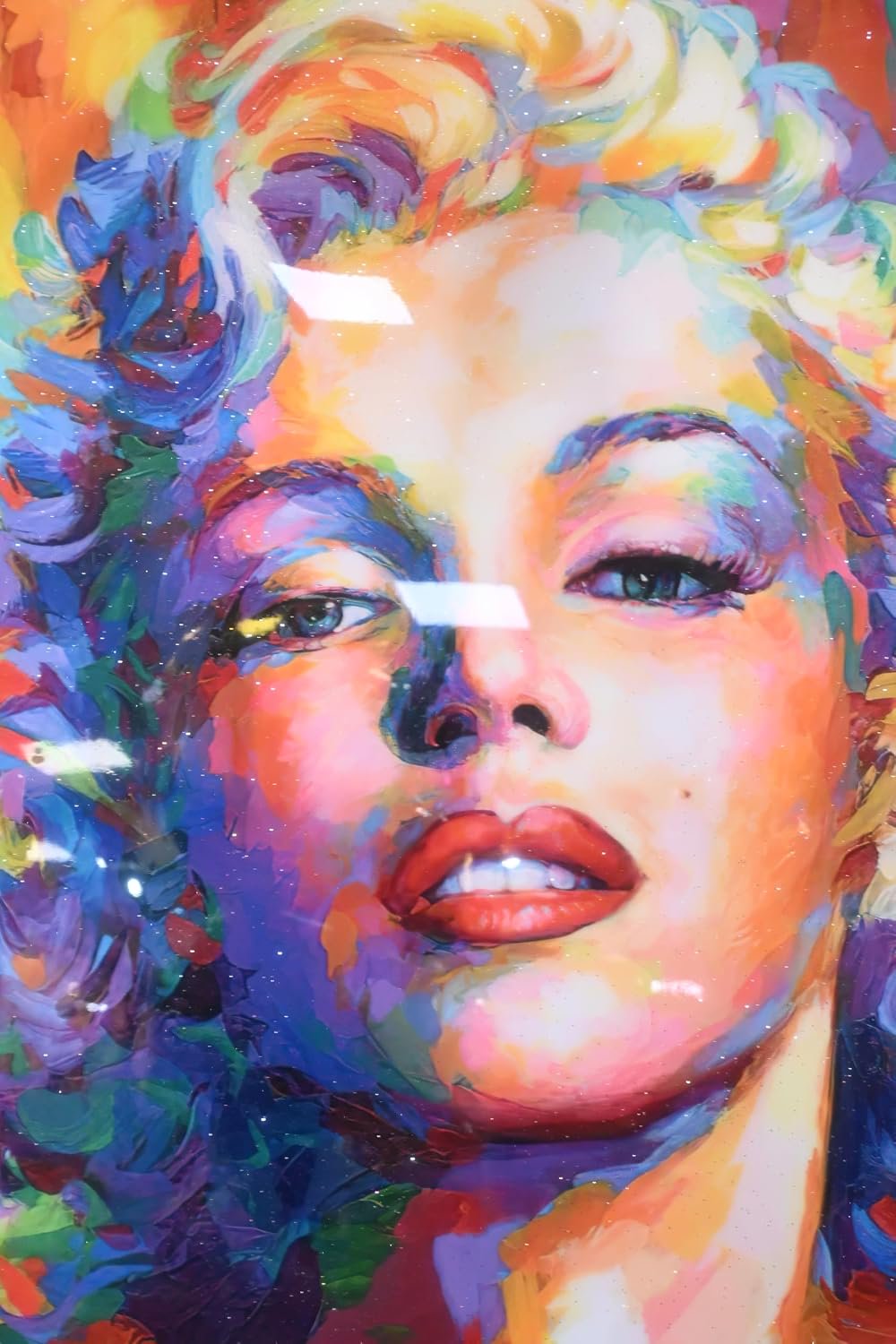 Giant Marilyn Monroe Pop Art Resin Coated Canvas 40"x64"
