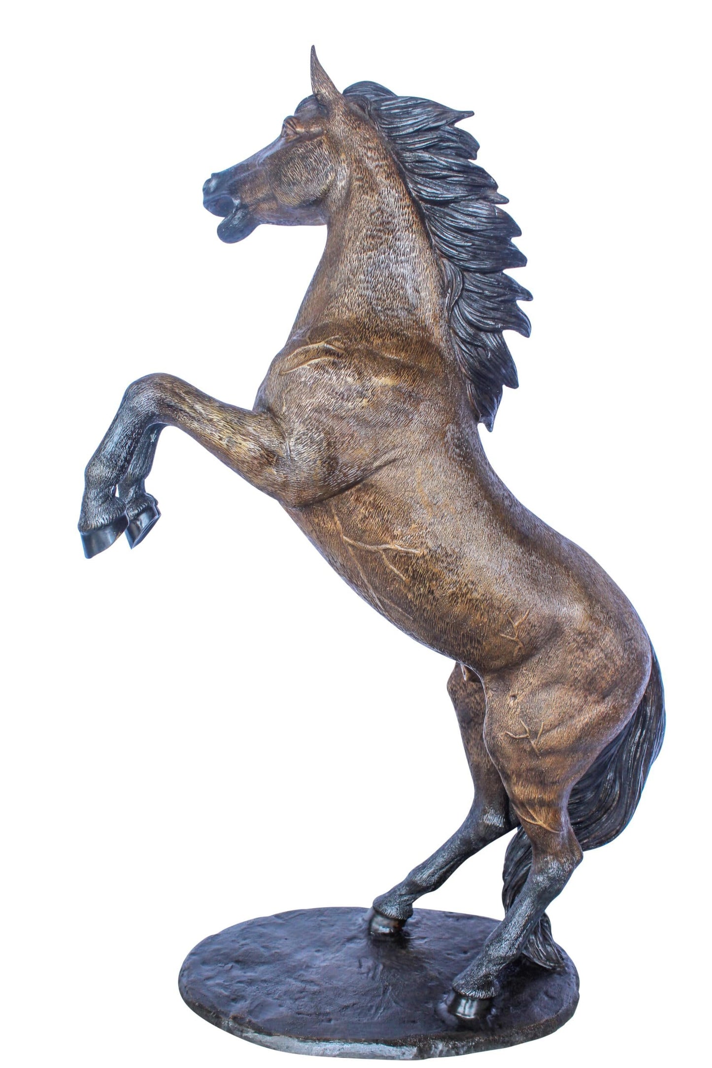Exquisite Galloping Horse Bronze Statue, Exceptional Detail 28" x 12" x 40"H