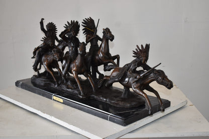 War Party Bronze Statue Replica of Carl Cauba Size: 41" x 12" x 13"H