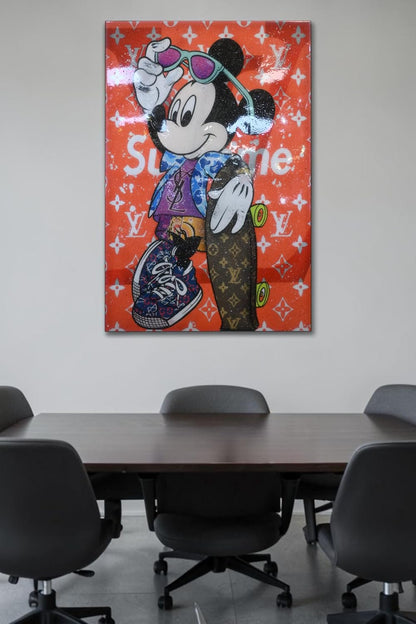 Skater Mouse Streetwear Pop Art Resin Canvas 40"x60"