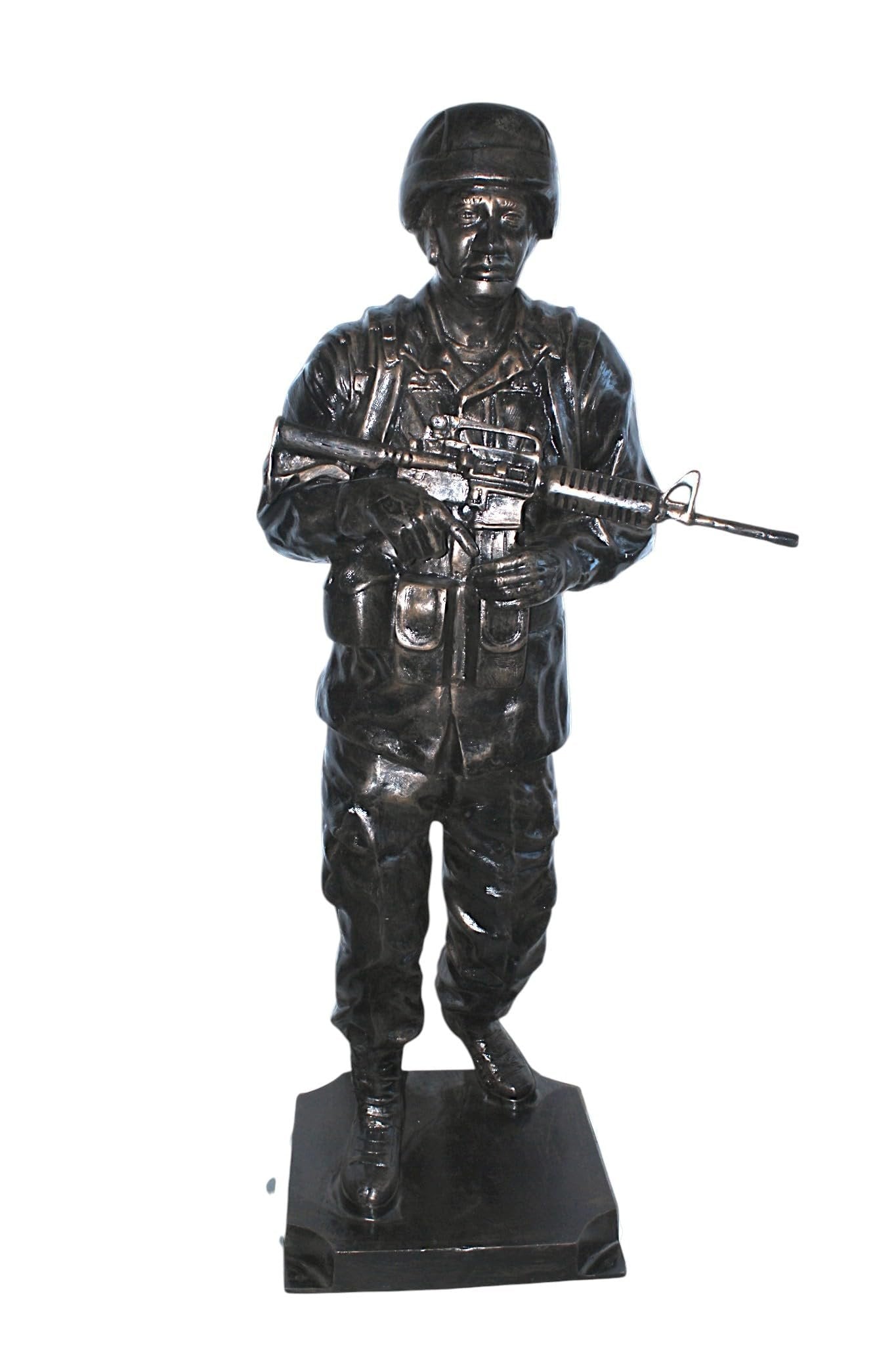 Life Size Aluminum Soldier Statue Military Sculpture 28"x28"x73"H