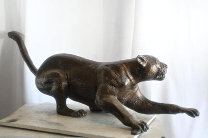 Prowling Panther Crouching Large Aluminum Wildlife Decor 59"x16"x21"H
