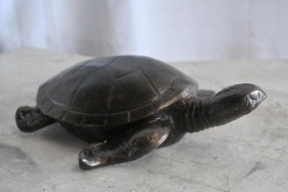 Hand Sculpted Sea Turtle Tabletop Aluminum Coastal Decor 15"x8"x10"H