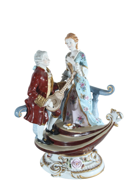 NIFAO Porcelain Courting Couple Figurine 11" x 10" x 16"H