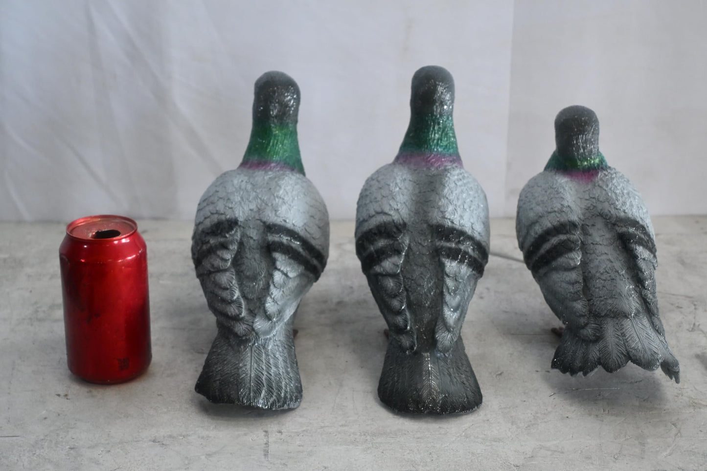 Three Pigeons Bronze Lifesize Sculpture Set 14"x12"x8"H