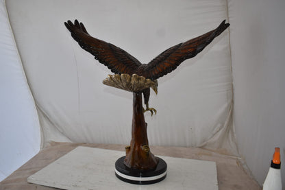 Eagle Flying and Looking Down for Prey Bronze Statue Size: 29" x 17" x 28"H