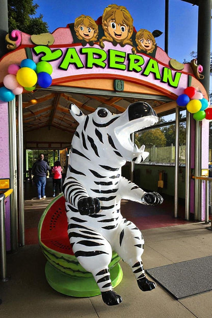 Happy Hippo Wearing Pajamas on a Watermelon Fiberglass statue 40" x 58" x 67"H