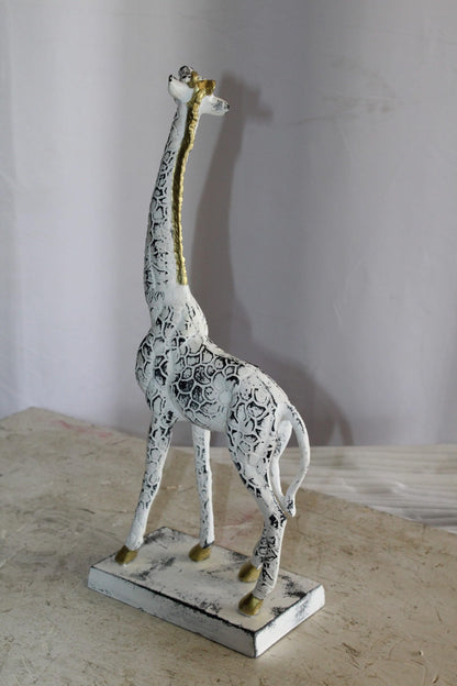 Aluminum Giraffe Sculpture Graceful Elegance in Tall Form 8" x 4" x 18"H